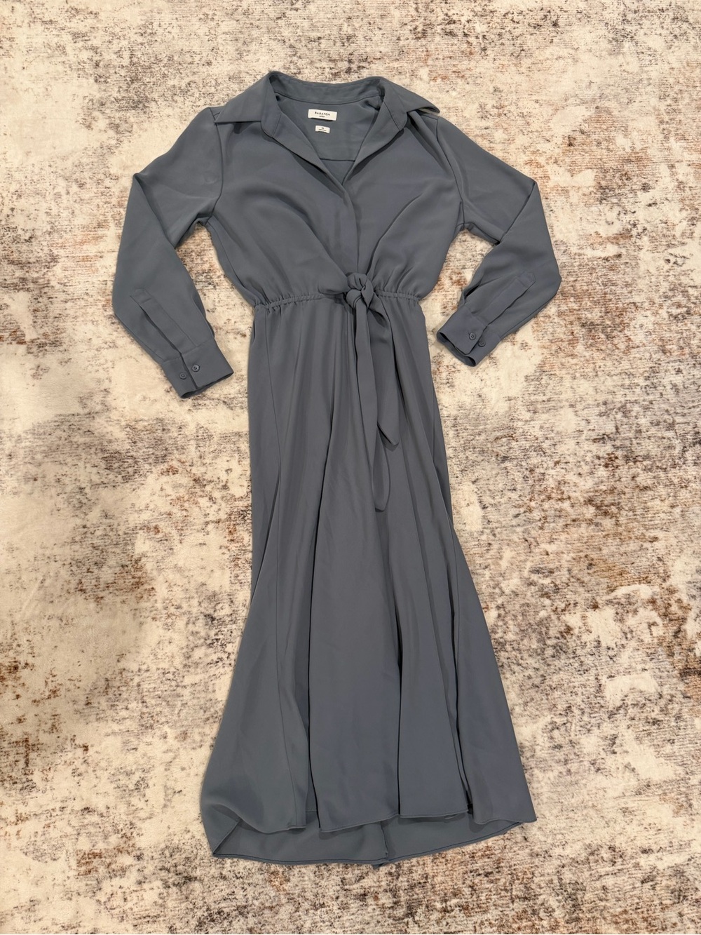 Babaton Aritzia Abbey Dress Tie-Front Long Sleeve Midi Shirt Dress | Womens XS